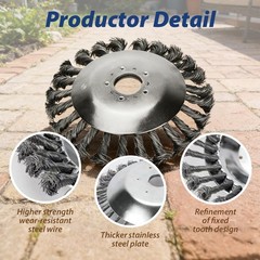 10 Inch Weed Wacker Attachments Heads,Steel Wire Rotary Brush Cutter Trimmer …