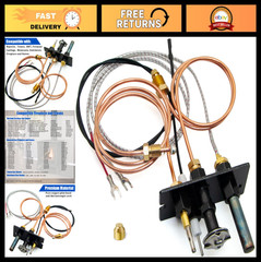 3-Way Pilot Assembly for Propane & Natural Gas – LP NG Replacement + Free Nozzle