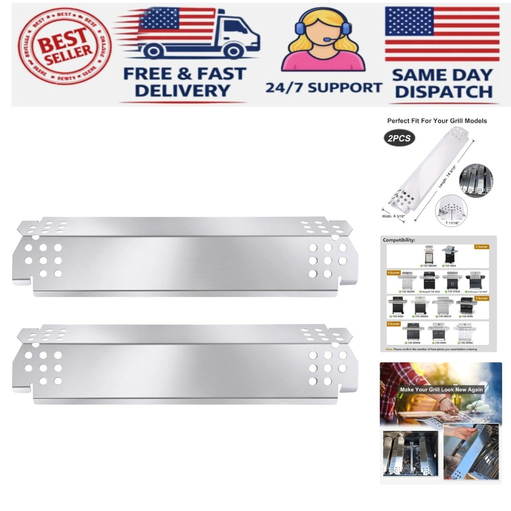 High-Performance Replacement Heat Plates for Nexgrill 720-0864 Burners – 2 Count