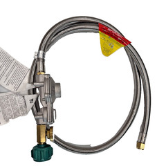 5FT Two Stage Propane Regulator Hose Gauge QCC1 3/8 Flare 180000 BTU CSA
