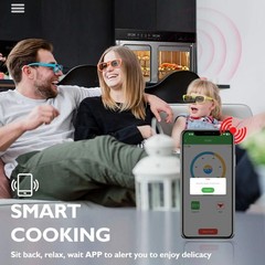 Smart Meat Thermometer 656FT Remote Range Digital Cooking Food Small, Black