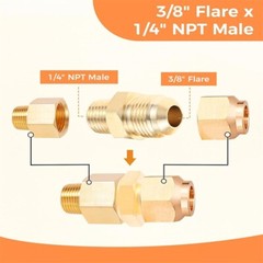 3PCS Propane Tank Refill Adapter Brass Pipe Hose Fitting For Refrigeration Fuels