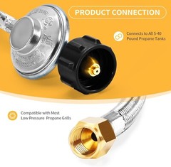Manguera Adaptadora De Propano Y Regulador Para Tanque 6 Pies 3/8 Pulgadas NUEVO