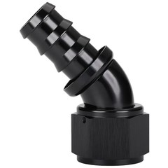 45 Degree Push Lock Full Flow Hose Fitting End Elbow 12AN Black – 45 Degree