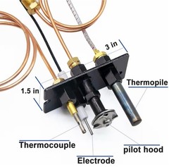 Propane and Natural Gas Pilot Assembly Replaces 10002265 10002264, LP NG 3 Way