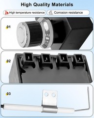 4-Outlet Grill Igniter Kit with Push Button Fit for Oklahoma Joe’s