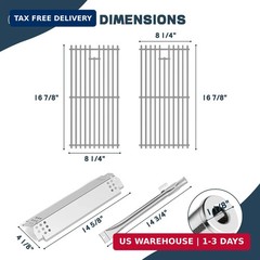 Grill Parts for Nexgrill replacement parts 2 Burner 720-0864 720-0864M,Stainless