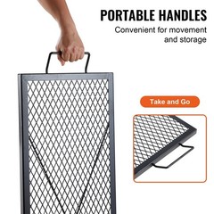 Campfire Cooking Grate 44x15inch 44lb Capacity Steel Grid