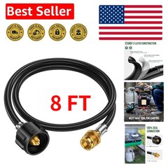 Save Money with 8ft Propane Adapter Hose – 1lb to 20lb Converter for Grilling