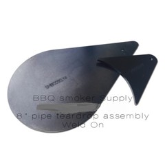 LavaLock® 8″ Pipe Tear Drop BBQ Draft Smoker Damper Exhaust Smokestack Weld-On