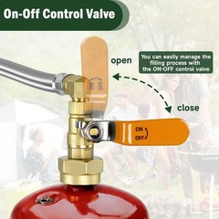 Devvicoo Propane Refill Adapter For 1 Lb. Tanks 3 Ft Stainless Steel Hose