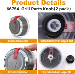 66754 Grill Control Knobs Replacement for Weber Genesis II LX 240 340 440 640