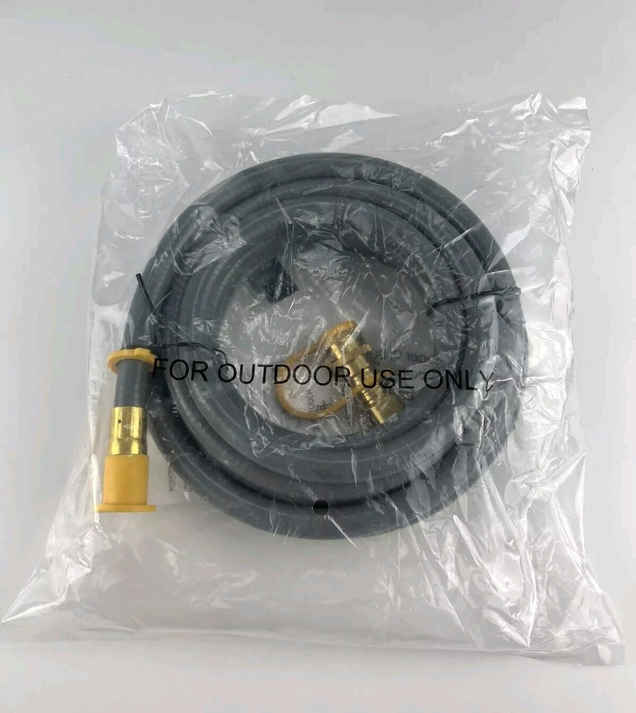 15 Ft 3/8 in ID Natural Gas Grill Hose with Quick Connect Fittings Low Pressure