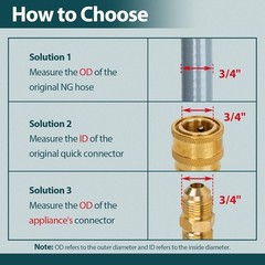 12 Feet 1/2″ ID Natural Gas Hose, Low Pressure LPG Hose with Quick Connect, f…
