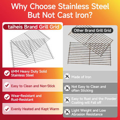 17.5″ Dx23.8 W Grill Grates Replacement for Weber Spirit E310 Grill Parts,Silver