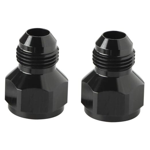 Flare Reducer Fitting Adapter Aluminum 12AN Female to 10AN Male Black – 2pcs