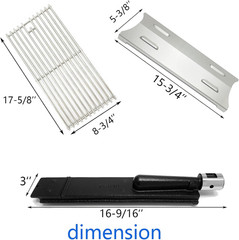 Grill Heat Plates Cooking Grates Burners Igniter Kit for Master Forge BG179A BBQ