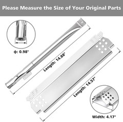 2 Burner Grill Replacement Parts for Nexgrill 720-0864, 720-0864M, Stainless Ste