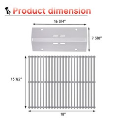 Stainless Steel Cooking Grate Grids For Cuisinart Gas Grill CGG200 220 240 18″