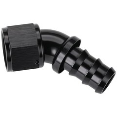 45 Degree Push Lock Full Flow Hose Fitting End Elbow 12AN Black – 45 Degree