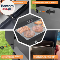 Upgrade Hinged Lid for Blackstone 36″ Omnivore Griddle Hood,5856 Visualized Temp