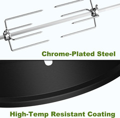 SHINESTAR Upgraded Rotisserie Kit for All Weber 22-Inch Kettle Charcoal and Othe