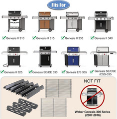 66095 Grill Grates with 66032 Flavorizer Bars for Weber Genesis 2 Grill Parts 30