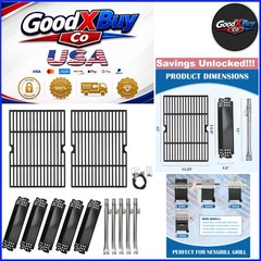 Nexgrill 720-0888N 5-Burner Grill Parts Kit Cast Iron Grates Heat Plate