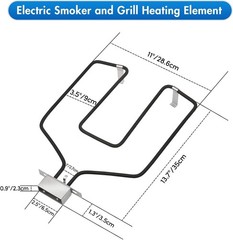 Compact 1500W Replacement Heating Element for Smokers & Grills – Stainless Steel