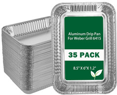 35pk Grill Drip Pans Disposable Foil Liners for Weber Spirit Genesis Traveler Q