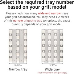 Grill Briquette Tray Replacement for Lynx 42in 54in Grill, Narrow Briquette T…