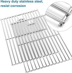 2Pc Grill Grates Stainless Steel,High-Quality Easy Clean Non-Stick 15″D X 22.25″