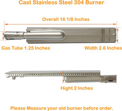 YONYO Heavy Duty Cast Stainless Steel 304 Gas Grill Burner Replacement Parts Out
