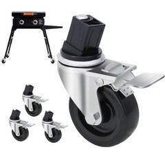 4 Pack 3 Inch Caster Wheels for Blackstone Griddle Stand with Brake