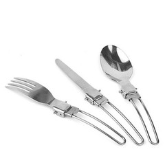 Aluminum Alloy Mess Kit with Folding Handles Pot Pan Stainless Utensils