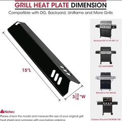 Unicook 15 Inch Grill Heat Plates Replacement Parts for Dyna-Glo DGF510SSP, DGF4