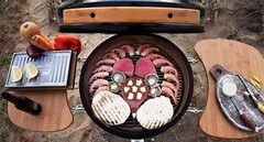 17″ Heavy Cast Iron Fire Grate, Charcoal Grates Bottom Plate for Weber 22″