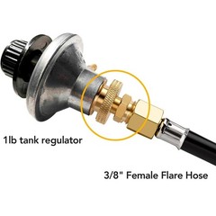 2x 1LB Propane Tank Cansiter Regulator Adapter Connect to 3/8″Male Flare 5/8″-18