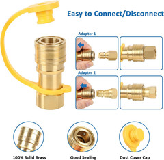 3/8 Inch Natural Gas Quick Connect Fittings Kit for LP Propane Hose Systems