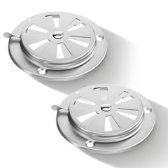 Zelphvt 2 Pcs BBQ Smoker Air Vent Set Closable for One size, Silver