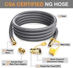 24FT 1/2 inch Natural Gas Hose with Quick Connect Fittings, Natural Gas Conve…