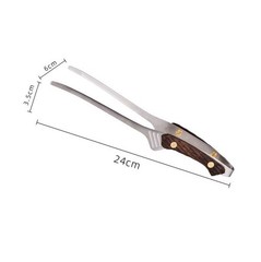 Stylish Outdoor Cooking Tongs with Walnut Handle for Barbecue Enthusiasts