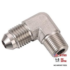 4AN Male Flare to 1/8 NPT Pipe Male Stainless Steel 4AN to 1/8 NPT 90 Degree