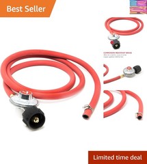 Easy-Connect 6 ft Propane Regulator with 150cm Hose for Hassle-Free Cooking-