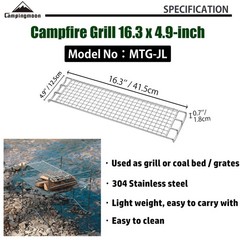 304 Stainless Steel Cooking Grate Camping Stove Campfire MTG-G MTG-2G MTG-JS
