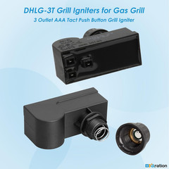DHLG-3T Grill Igniters for Charbroil Ignitor Replacement Kit, 3 Outlets AAA Batt