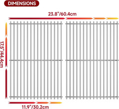 17.5″ Dx23.8 W Grill Grates Replacement for Weber Spirit E310 Grill Parts,Silver