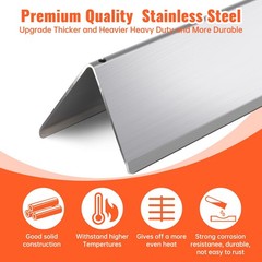 2Pack 17.5 Inch 7637 Cooking Grates with 3Pack 7635 Flavorizer Bars Heat Plat…