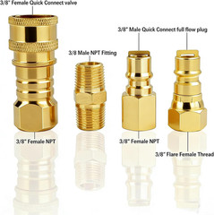 3/8 Inch Natural Gas Quick Connect Fittings, Natural and Propane LP Hose Extensi