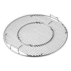 22 Inch Silver Black BBQ Grill Hinged Cooking Grate Insert for Weber Grills